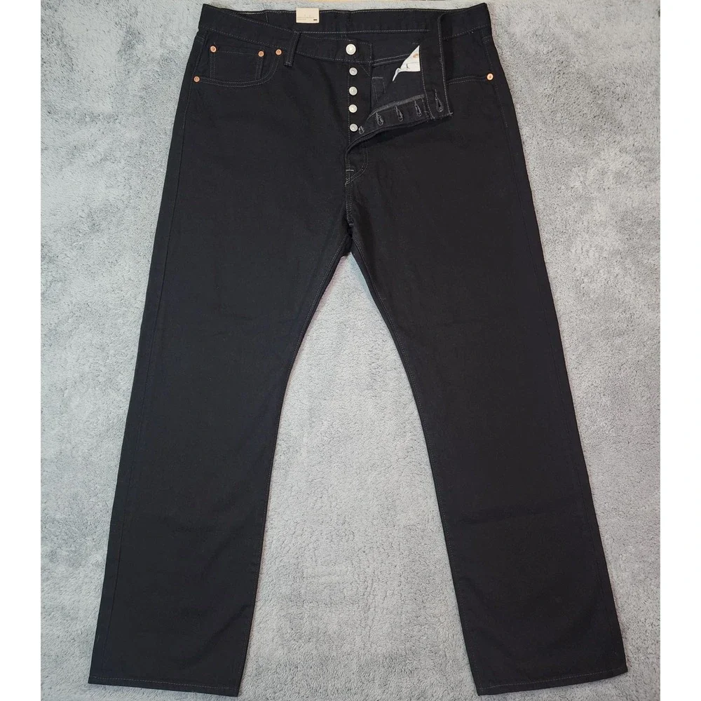 Levis 501 Button Fly Jeans Mens 40x32 Black Original Fit Denim Casual Cotton NWT